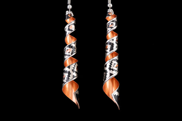 Copper Earrings Twist / Swirl