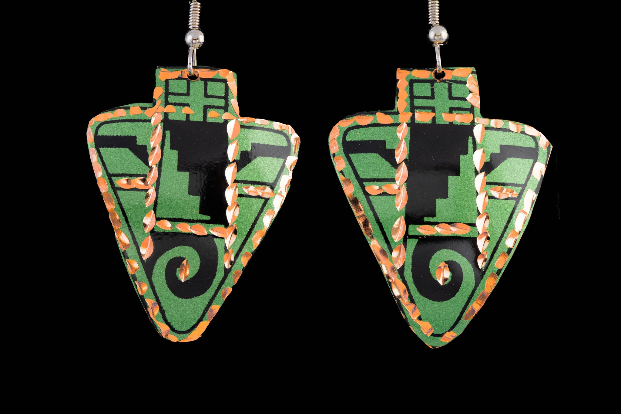 Arrowhead Earrings (Green)