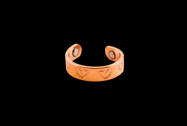 Heart shaped open ring copper