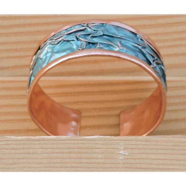 blue open bangle cuff made in the USA